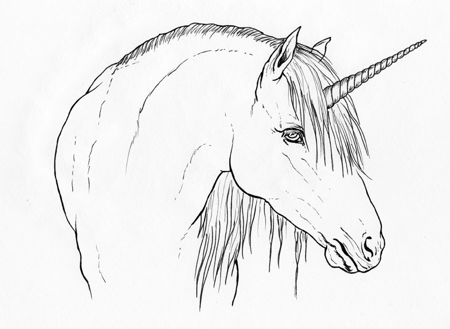 free unicorn coloring page to print